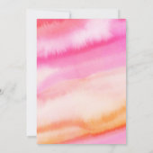 モダンシンプルピンクとオレンジの水結婚色 セーブザデート (裏面)