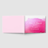 モダンシンプルピンクの水の色結婚芸術 ゲストブック (全面)