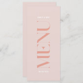 モダンシンプルピンクエ結婚ッジのメニュー メニュー (正面/裏面)