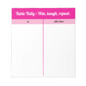 モダンシンプルピンクホワイトバンコテーブルタリー ノートパッド (正面)