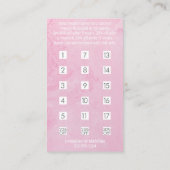 モダンシンプルピンク大理石まつ毛エクステンション ロイヤリティカード (裏面)