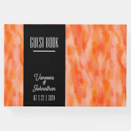 モダンシンプルピーチ結婚のゲストブック ゲストブック