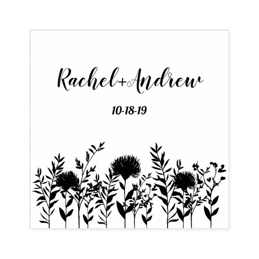 モダンシンプルファンシーワイルドフラワー&ウィッグ ラバースタンプ (インプリント)