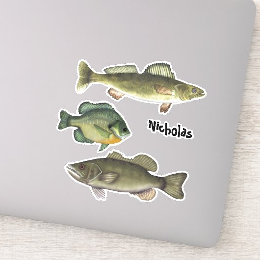 モダンシンプルフィッシュIラブ魚釣りミニマリスト シール (詳細)