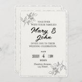 モダンシンプルフェイク結婚式招待状 招待状 (正面/裏面)