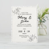 モダンシンプルフェイク結婚式招待状 招待状 (スタンド正面)