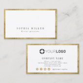 モダンシンプルフェイク縁ど金ゴールドプロフェッショナル 名刺 (正面/裏面)