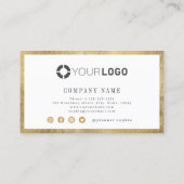 モダンシンプルフェイク縁ど金ゴールドプロフェッショナル 名刺 (裏面)