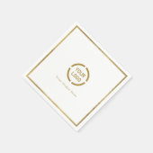 モダンシンプルフェイク縁ど金ゴールドロゴナプキン スタンダードカクテルナプキン (角)