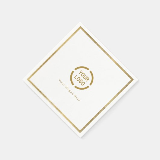 モダンシンプルフェイク縁ど金ゴールドロゴナプキン スタンダードカクテルナプキン (角)