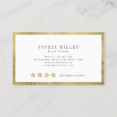 モダンシンプルフェイク縁ど金ゴールド会社のロゴ 名刺 (裏面)