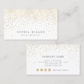 モダンシンプルフェイク金ゴールドグリッタープロフェッショナル 名刺 (正面/裏面)