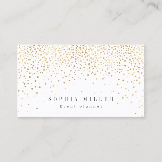 モダンシンプルフェイク金ゴールドグリッタープロフェッショナル 名刺 (正面)