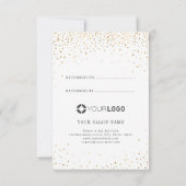 モダンシンプルフェイク金ゴールドグリッター会社のロゴ サンキューカード (裏面)