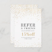 モダンシンプルフェイク金ゴールドグリッター会社のロゴ サンキューカード (正面/裏面)