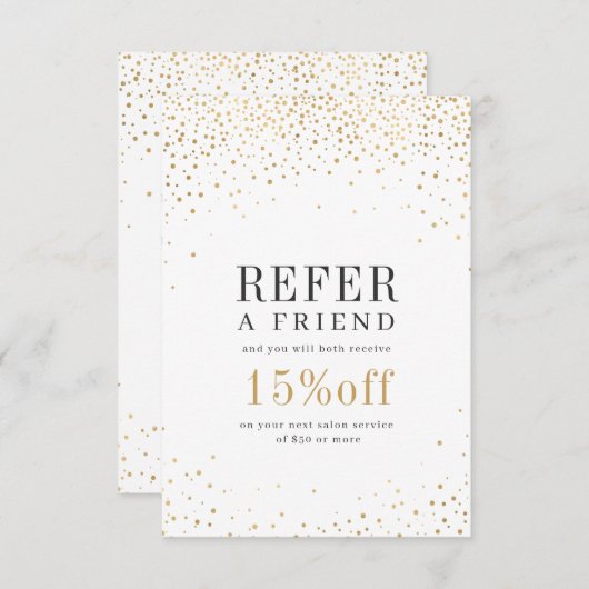 モダンシンプルフェイク金ゴールドグリッター会社のロゴ サンキューカード (正面/裏面)