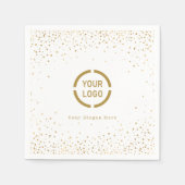 モダンシンプルフェイク金ゴールドグリッター会社のロゴ スタンダードカクテルナプキン (正面)