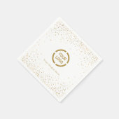 モダンシンプルフェイク金ゴールドグリッター会社のロゴ スタンダードカクテルナプキン (角)