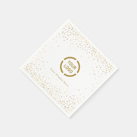 モダンシンプルフェイク金ゴールドグリッター会社のロゴ スタンダードカクテルナプキン (角)