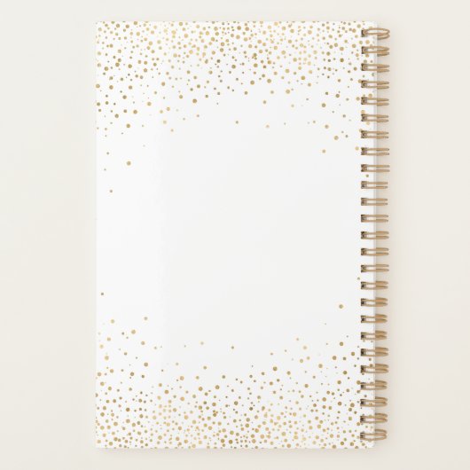 モダンシンプルフェイク金ゴールドグリッター会社のロゴ プランナー手帳 (裏面)