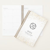 モダンシンプルフェイク金ゴールドグリッター会社のロゴ プランナー手帳 (ディスプレー)