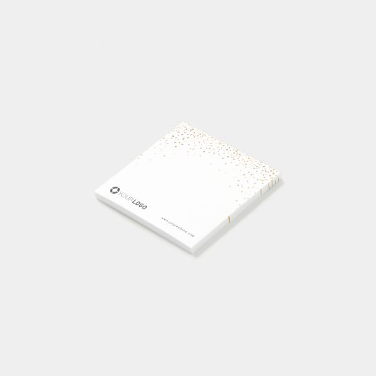 モダンシンプルフェイク金ゴールドグリッター会社のロゴ ポストイット (アングル)