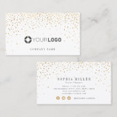 モダンシンプルフェイク金ゴールドグリッター会社のロゴ 名刺 (正面/裏面)