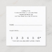 モダンシンプルフェイク金ゴールド白ストライプ美しい ロイヤリティカード (裏面)