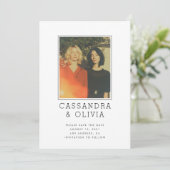 モダンシンプルフォトフレームQRコード結婚s セーブザデート (スタンド正面)