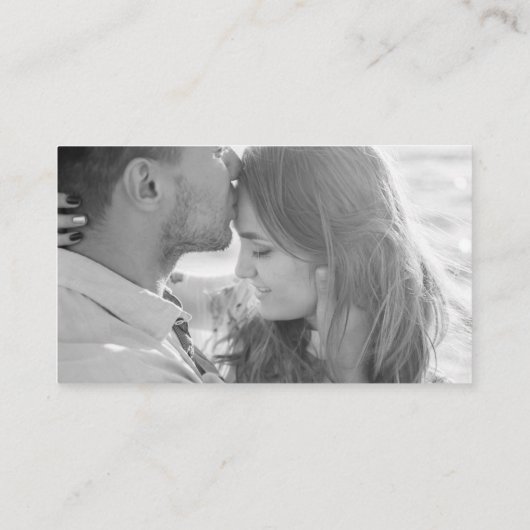 モダンシンプルフォトブラックQRコードWebサイ結婚ト エンクロージャーカード (裏面)