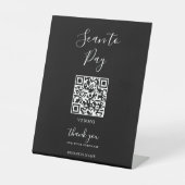 モダンシンプルフォーマルブラックQRスキャンによる支払い 台座サイン (正面)