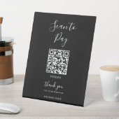 モダンシンプルフォーマルブラックQRスキャンによる支払い 台座サイン (インサイチュ)