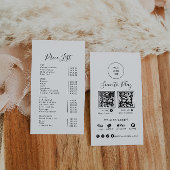 モダンシンプルフォーマル支払価格表のスキャン 名刺