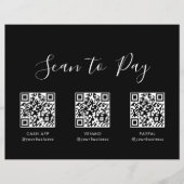 モダンシンプルフォーマルBlack QR Scan to Pay Sign (正面)