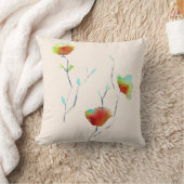 モダンシンプルフローラフラワーオータムアート クッション (ブランケット)