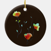 モダンシンプルフローラフラワーオータムアート セラミックオーナメント (裏面)