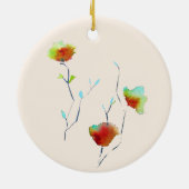 モダンシンプルフローラフラワーオータムアート セラミックオーナメント (裏面)