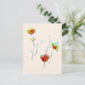 モダンシンプルフローラフラワーオータムアート ポストカード (スタンド正面)