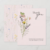 モダンシンプルフローラ結婚ズ サンキューカード (正面/裏面)