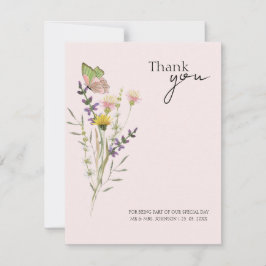 モダンシンプルフローラ結婚ズ サンキューカード