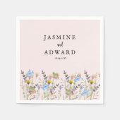 モダンシンプルフローラ結婚ズ スタンダードカクテルナプキン (正面)