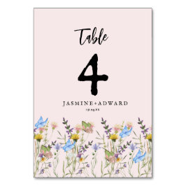 モダンシンプルフローラ結婚ズ テーブルナンバー