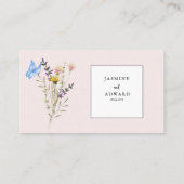 モダンシンプルフローラ結婚ズ プレイスカード (裏面)