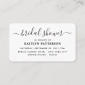 モダンシンプルブライダルシャワーチケット招待状 エンクロージャーカード (正面)