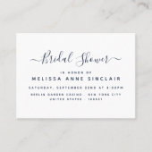 モダンシンプルブライダルシャワーチケット招待状 名刺 (正面)