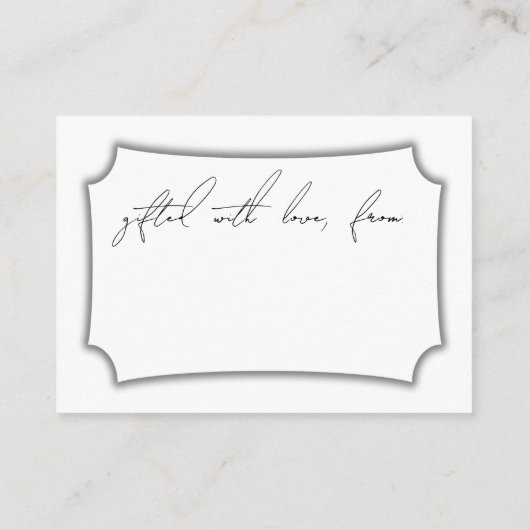 モダンシンプルブライダル表示シャワーギフトカード エンクロージャーカード (裏面)