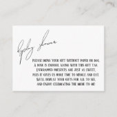 モダンシンプルブライダル表示シャワーギフトカード エンクロージャーカード (正面)