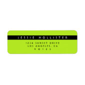 モダンシンプルブライトライムグリーン差出人住所 ラベル (正面)