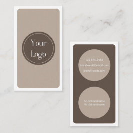 モダンシンプルブラウンクリームミニマリスト 名刺