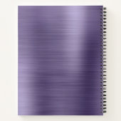 モダンシンプルブラシ仕上げメタリックパープルモノグラム ノートブック (裏面)